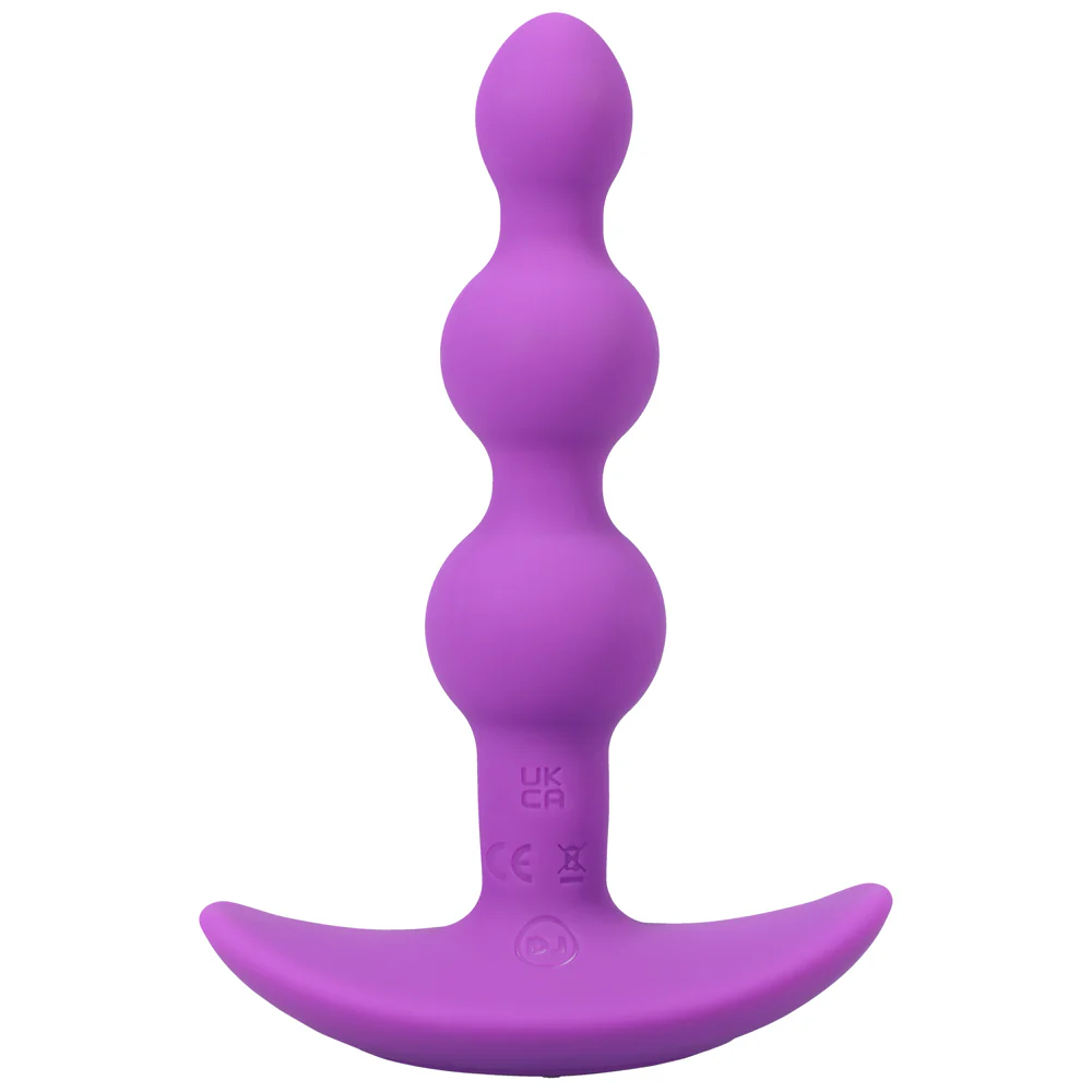 A-Play BEADED VIBE Rechargeable Silicone Anal Plug with Remote Purple - Image 4
