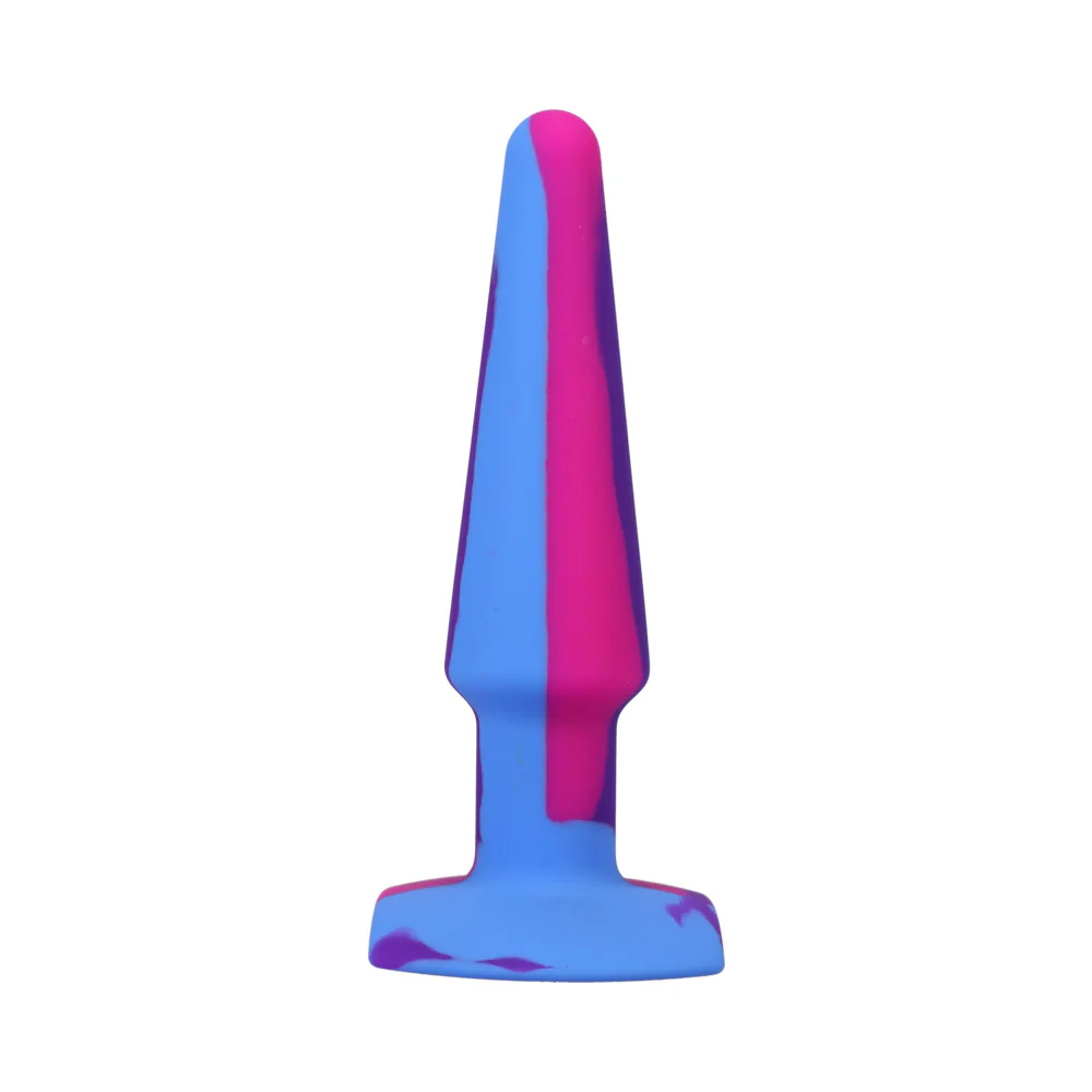 A-Play Groovy Silicone Anal Plug 5 in. Multi-Colored, Pink - Image 3