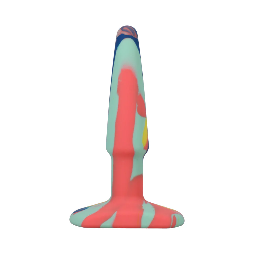 A-Play Groovy Silicone Anal Plug 4 in. Multi-Colored, Yellow - Image 2