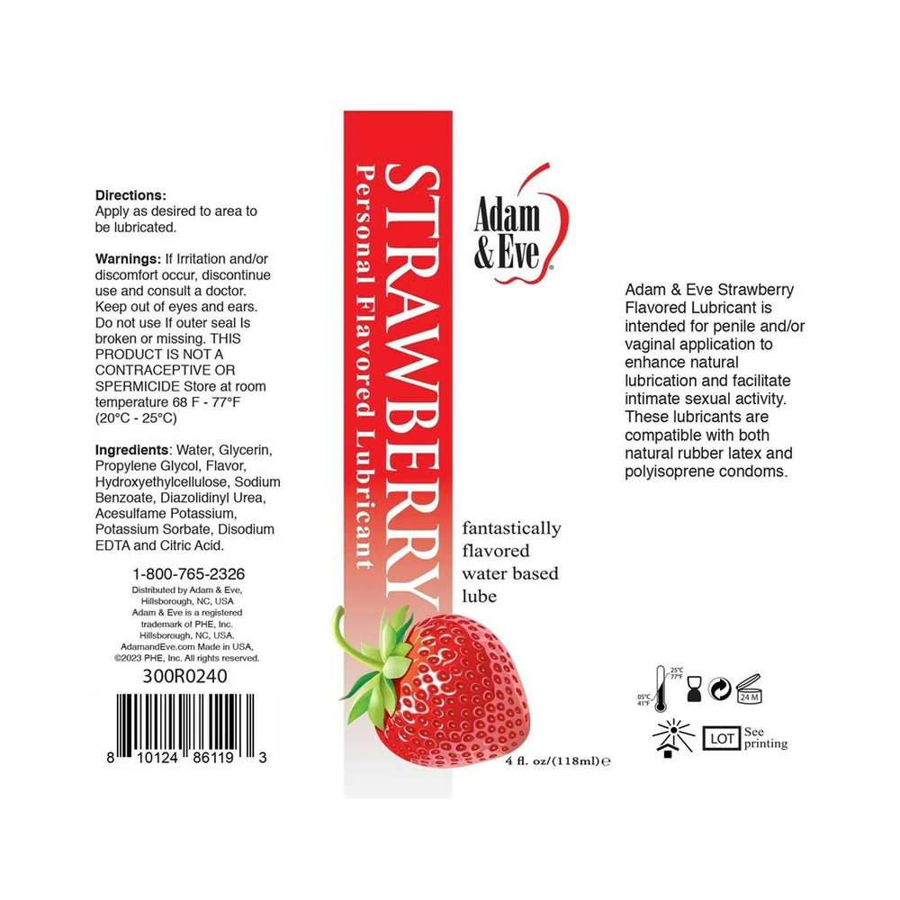 Adam & Eve Flavored Lubricant Strawberry 4 oz. - Image 4