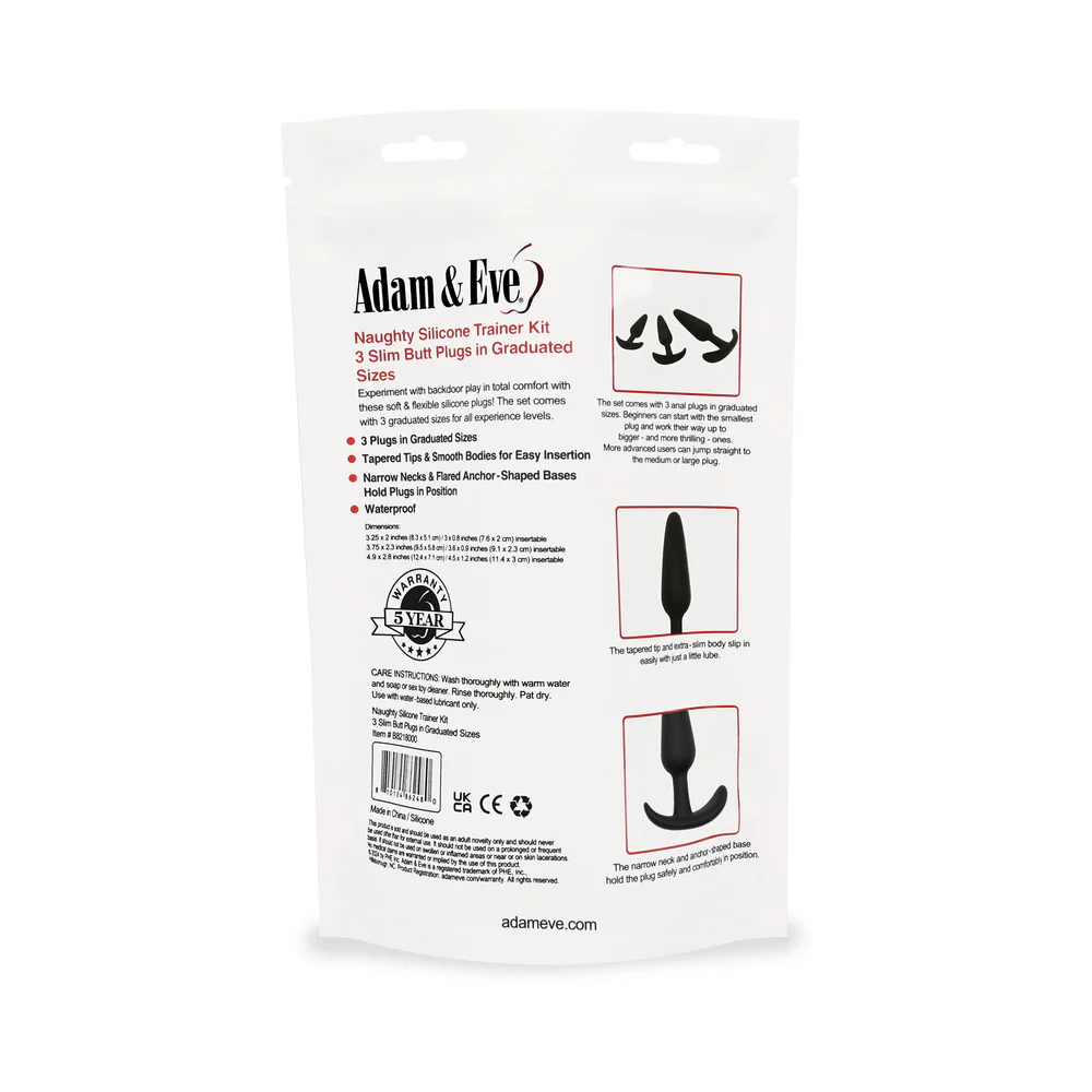 Adam & Eve Naughty Silicone Trainer Kit Black (Bag Packaging) - Image 6