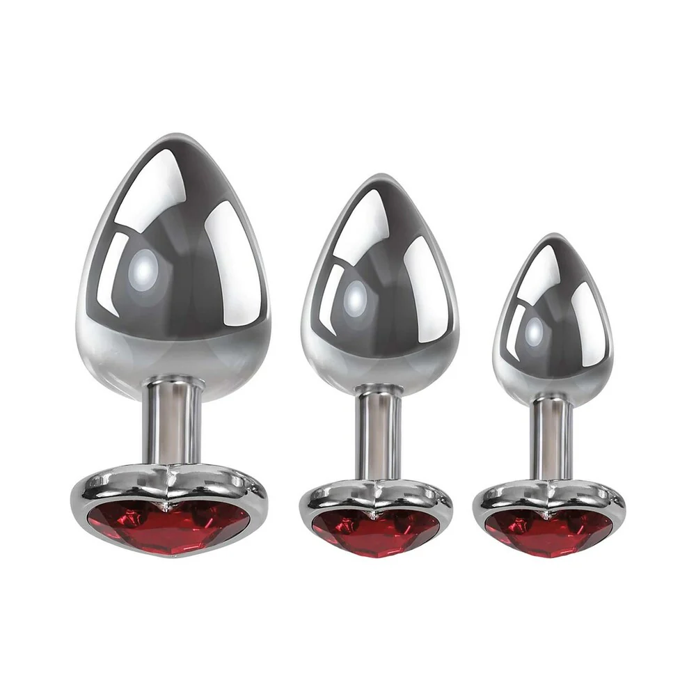 Adam & Eve Three Hearts Gem Anal Plug Set - Image 2