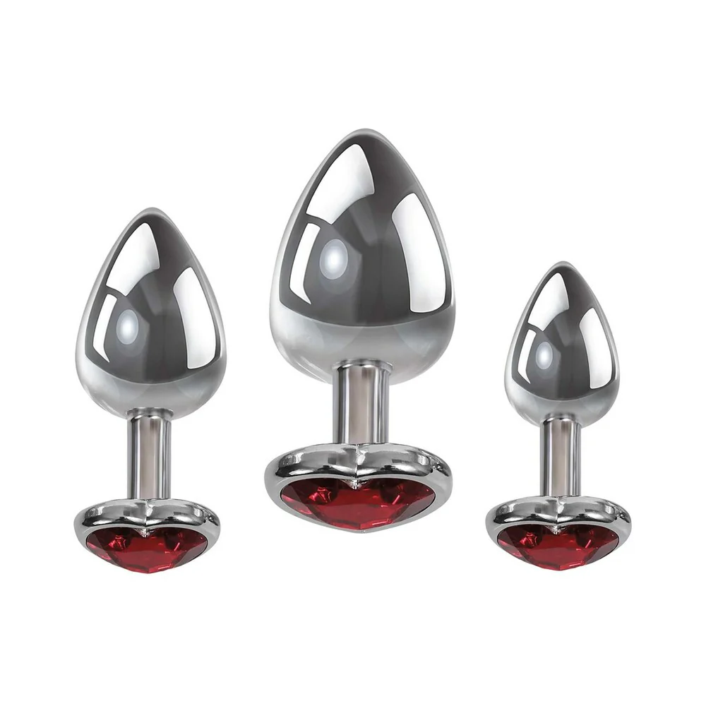 Adam & Eve Three Hearts Gem Anal Plug Set - Image 5