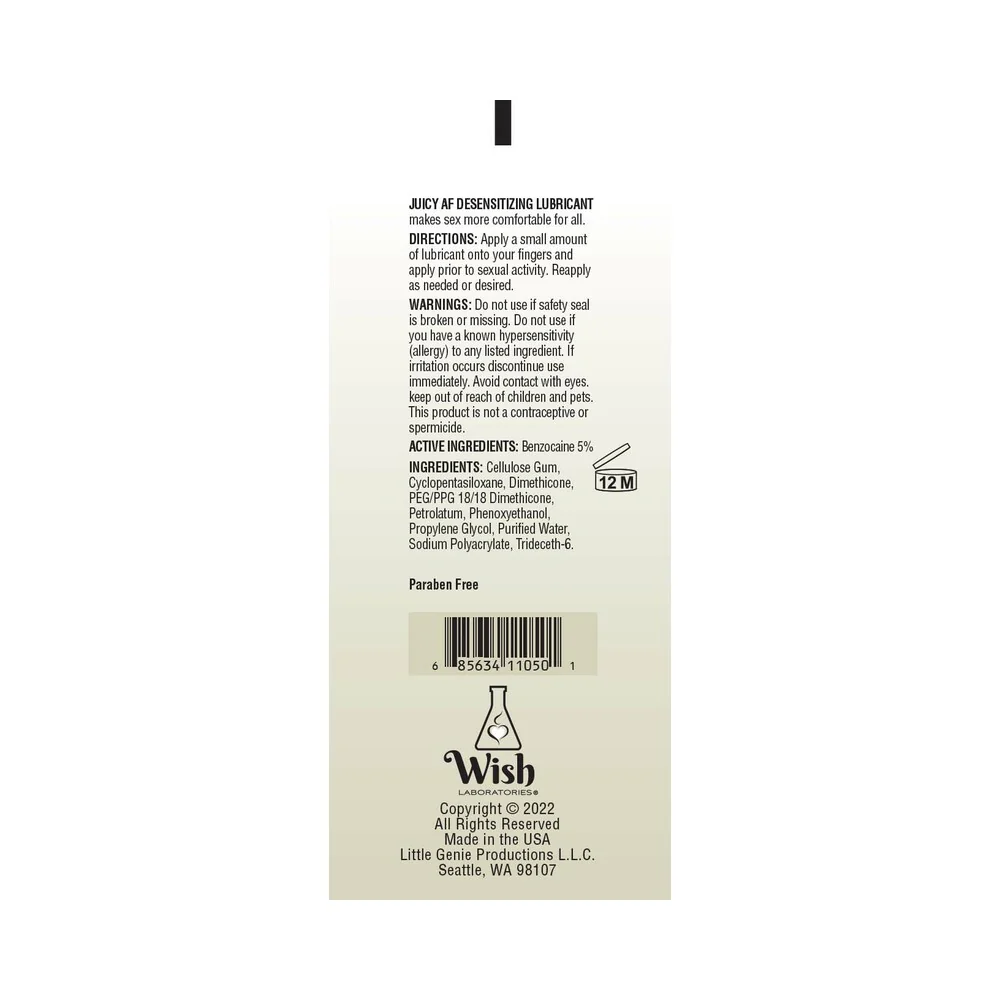 Juicy AF Desensitizing Gel Lubricant 4 oz. - Image 2