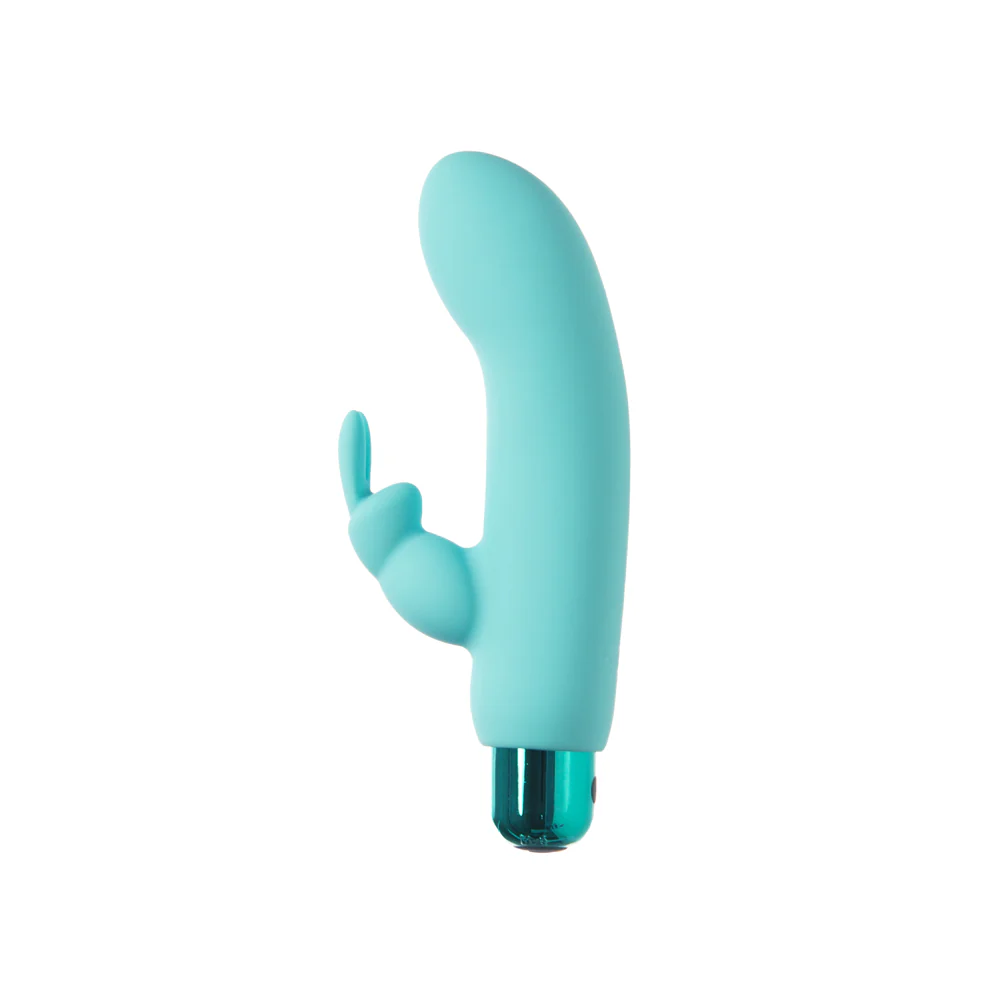 Powerbullet Alice's Bunny Rechargeable Bullet Vibrator with Silicone Rabbit Sleeve Teal - Image 3