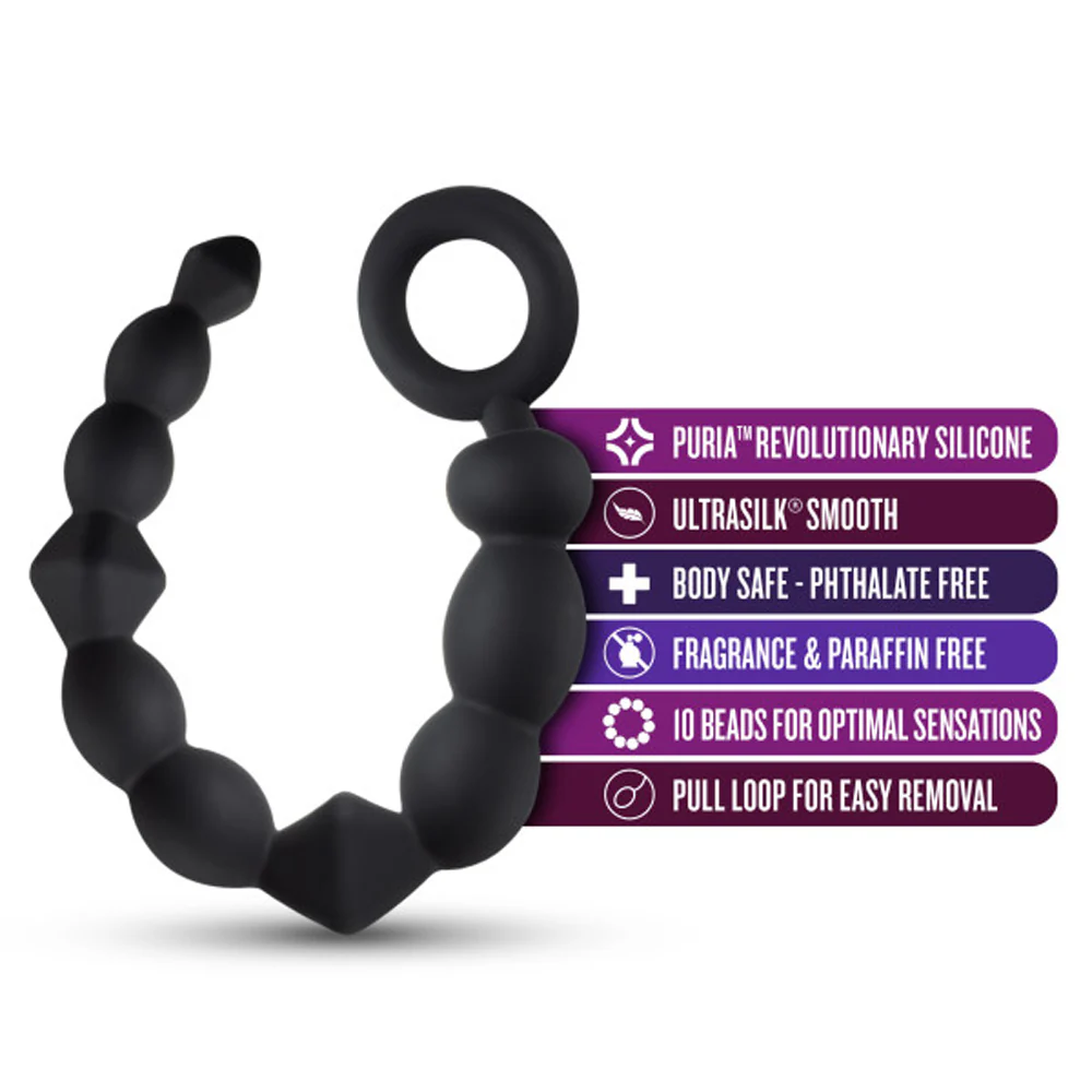 Anal Adventures Platinum Silicone Beginner Anal Beads Black - Image 6
