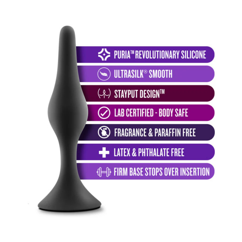 Anal Adventures Platinum Silicone 3-Piece Beginner Plug Kit Black - Image 5