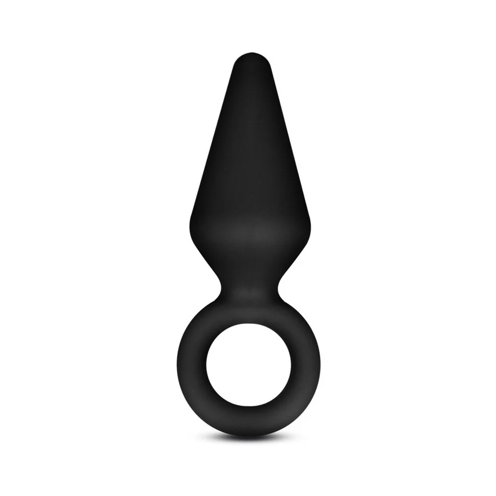 Anal Adventures Platinum Silicone Loop Plug Small Black - Image 2