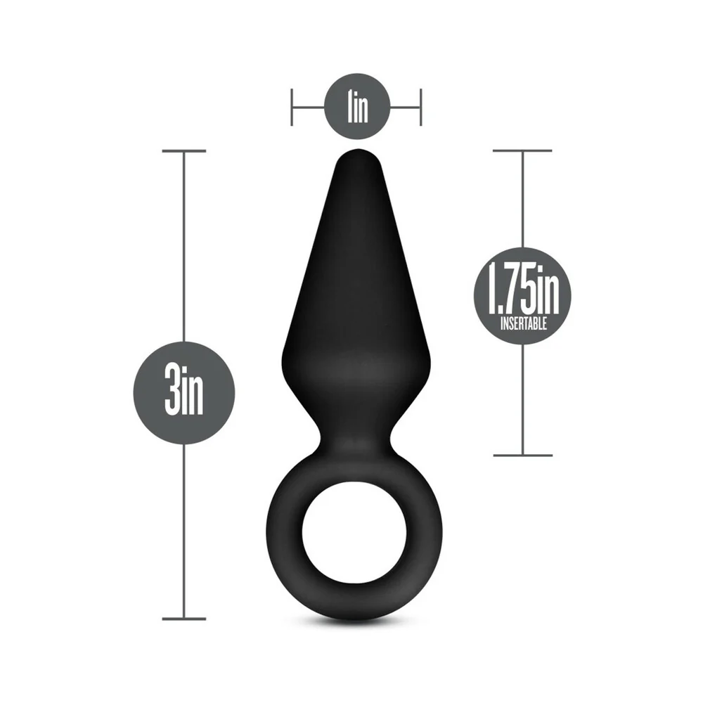 Anal Adventures Platinum Silicone Loop Plug Small Black - Image 6