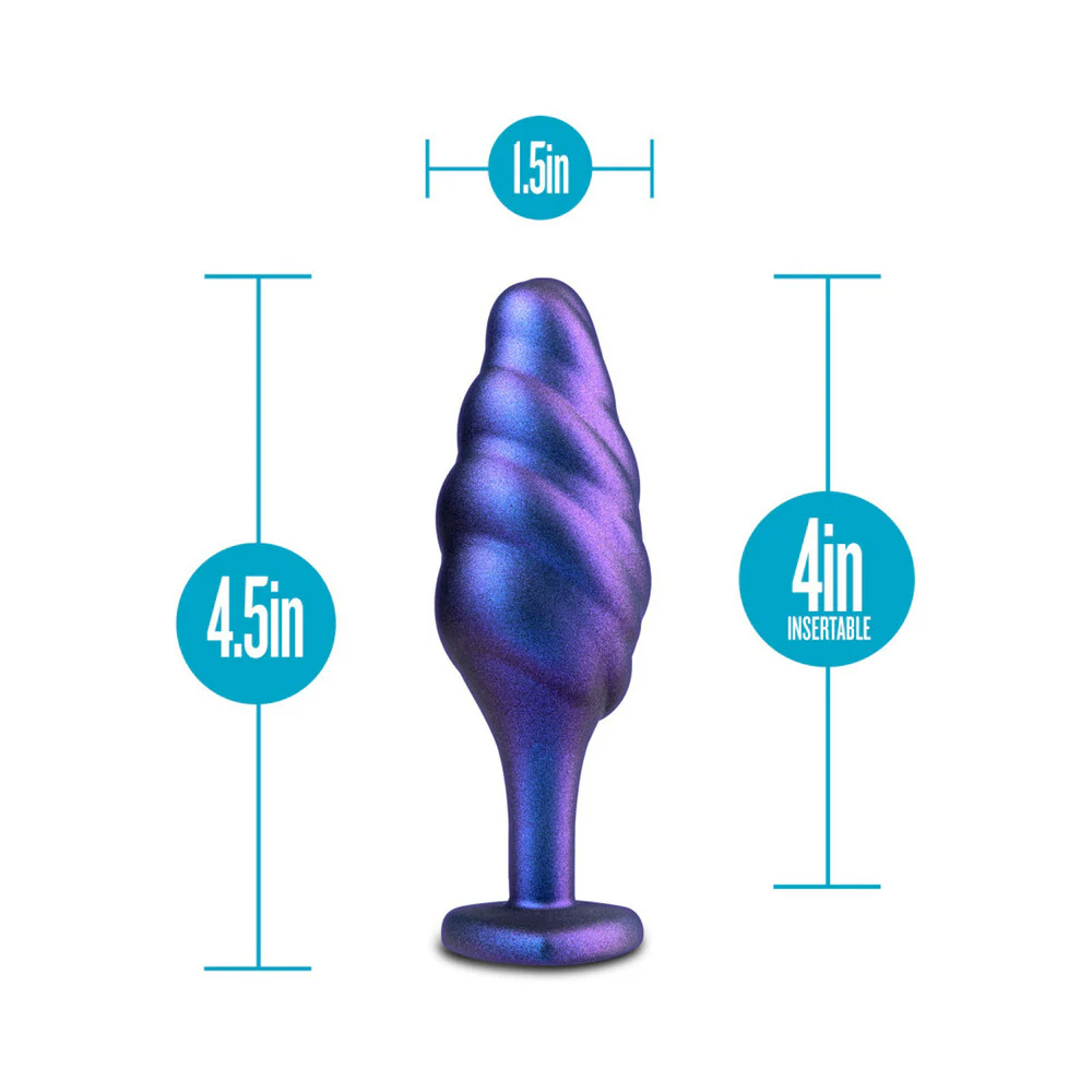 Anal Adventures Matrix Silicone Bumped Bling Plug Sapphire - Image 4