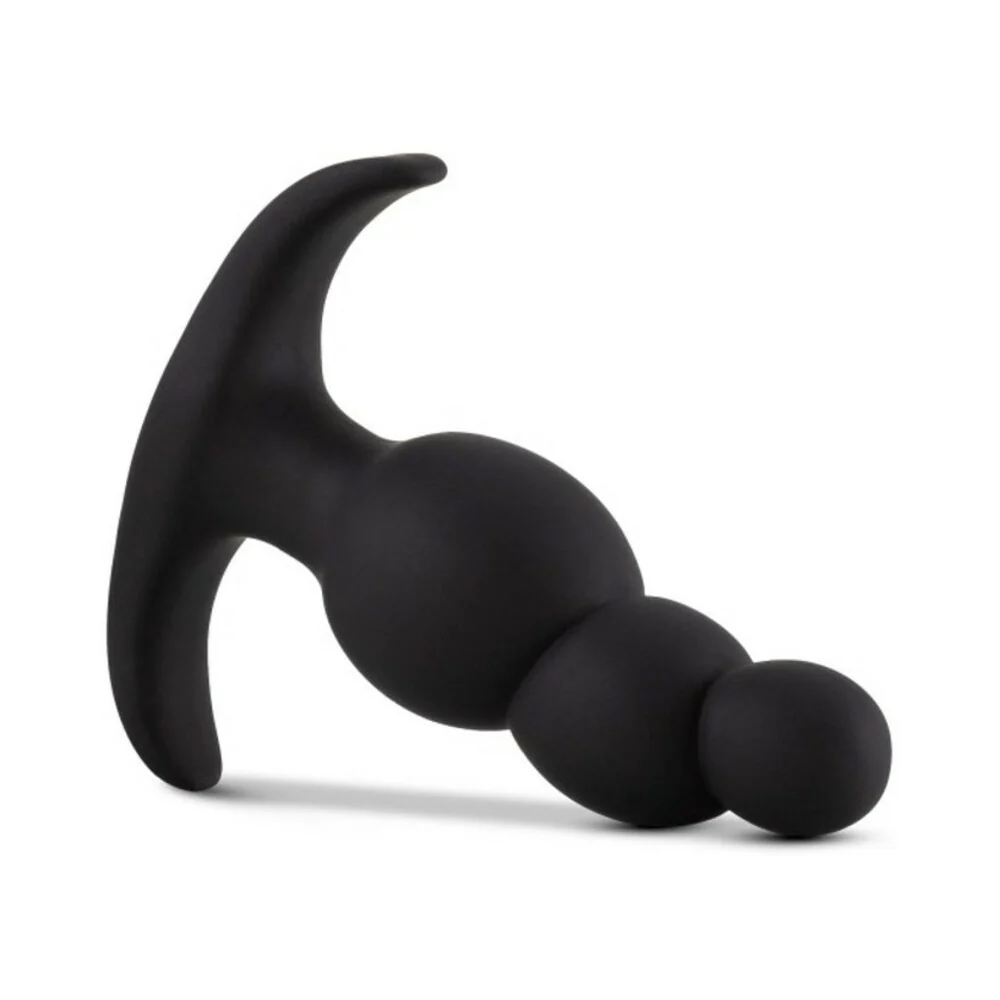 Anal Adventures Platinum Silicone Stacked Plug Black - Image 3