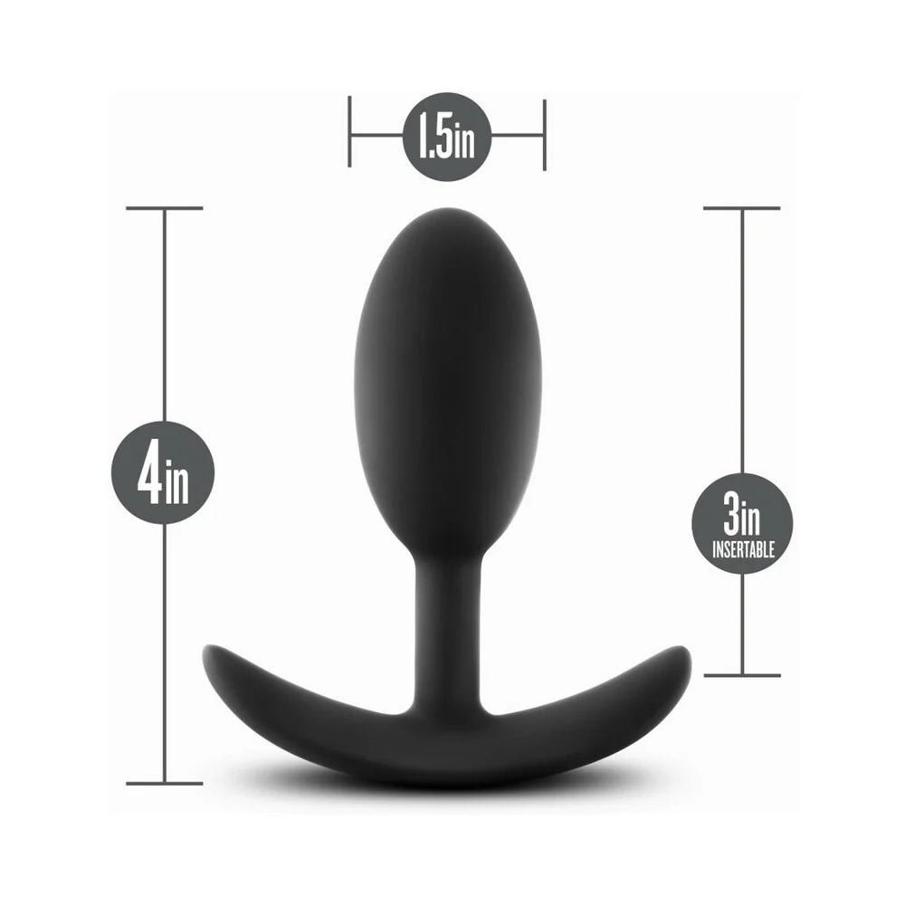 Anal Adventures Platinum Silicone Weighted Vibra Slim Plug Medium Black - Image 8