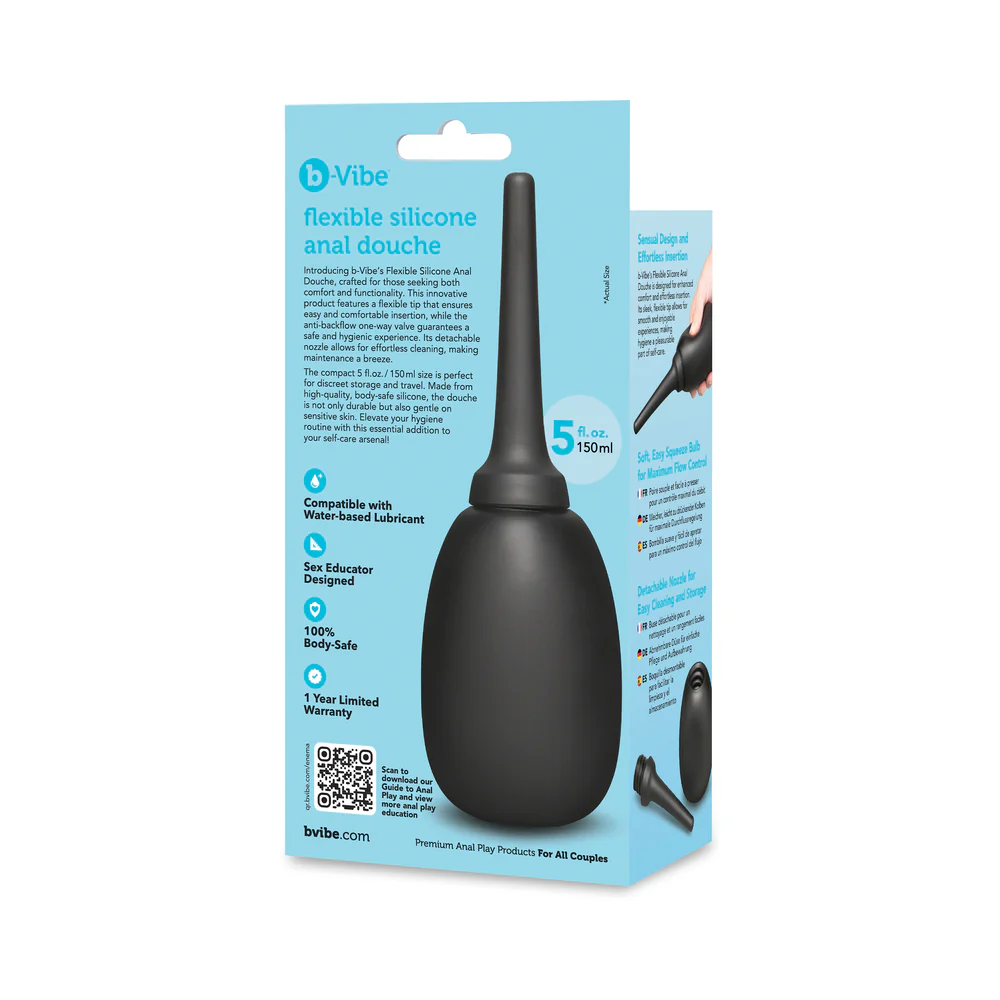 b-Vibe Flexible Silicone Anal Douche Black - Image 9
