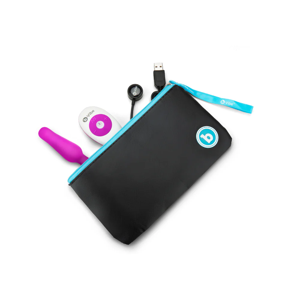 b-Vibe Novice Rechargeable Remote-Controlled Vibrating Silicone Anal Plug Fuchsia - Image 11