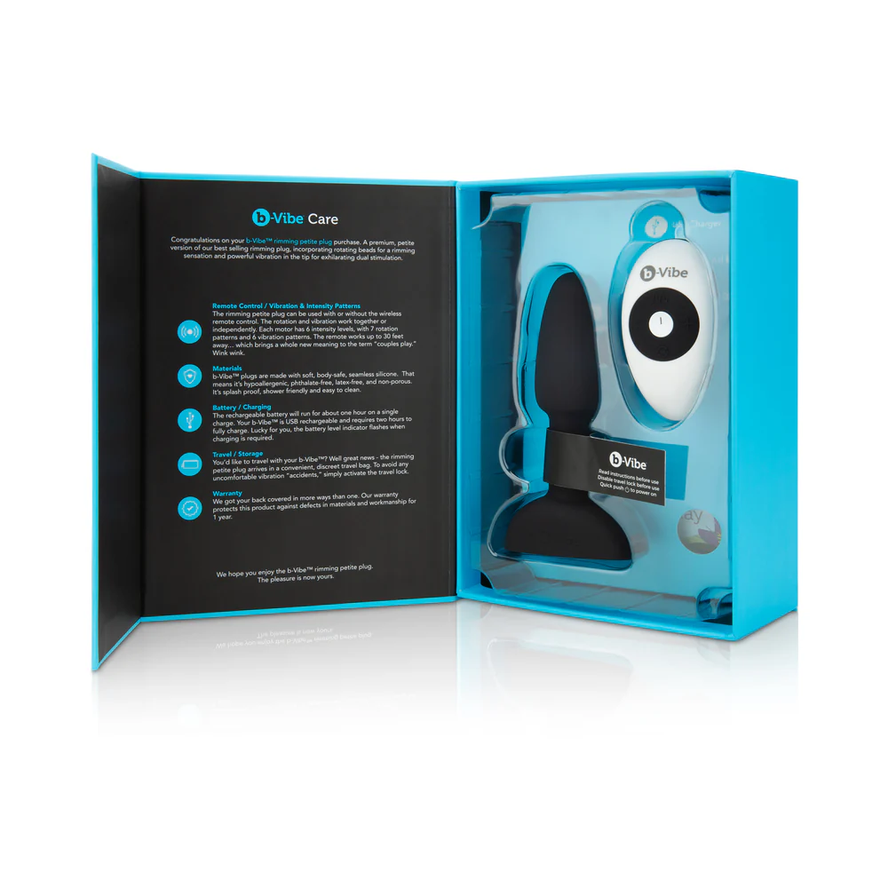 b-Vibe Rimming Petite Rotating and Vibrating Remote Control Plug Black - Image 10