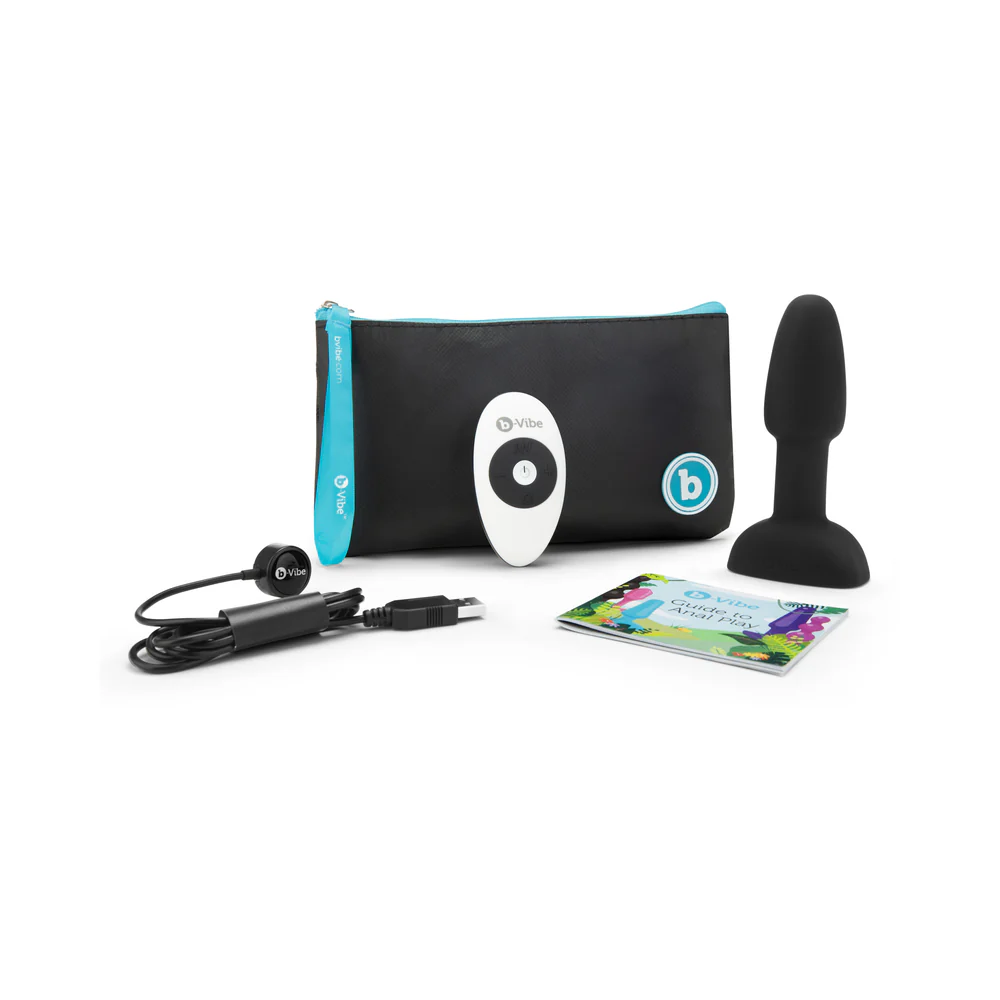 b-Vibe Rimming Petite Rotating and Vibrating Remote Control Plug Black - Image 2