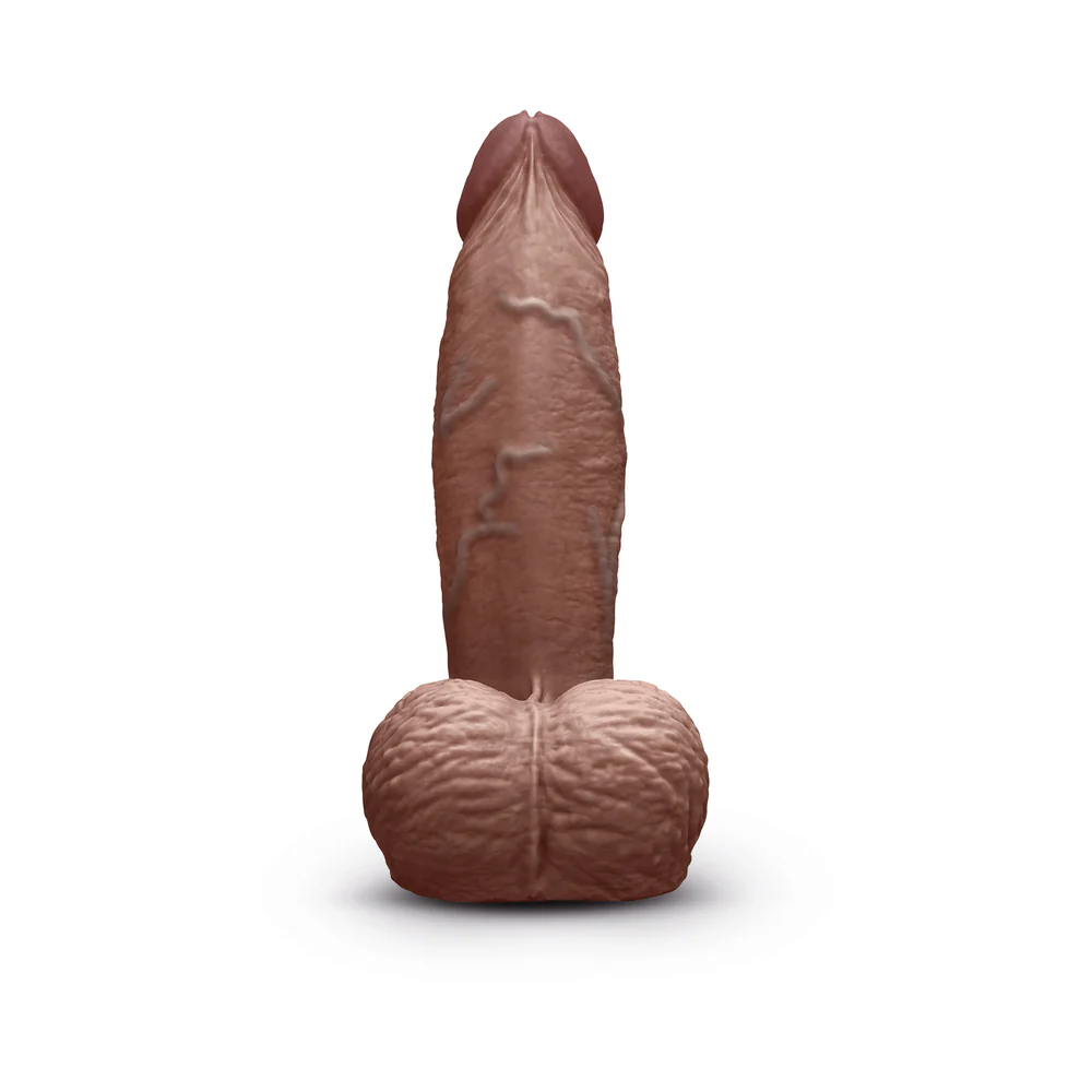 b-Vibe Slipskin Realistic Silicone Dildo 6 in. Girthy Brown - Image 2