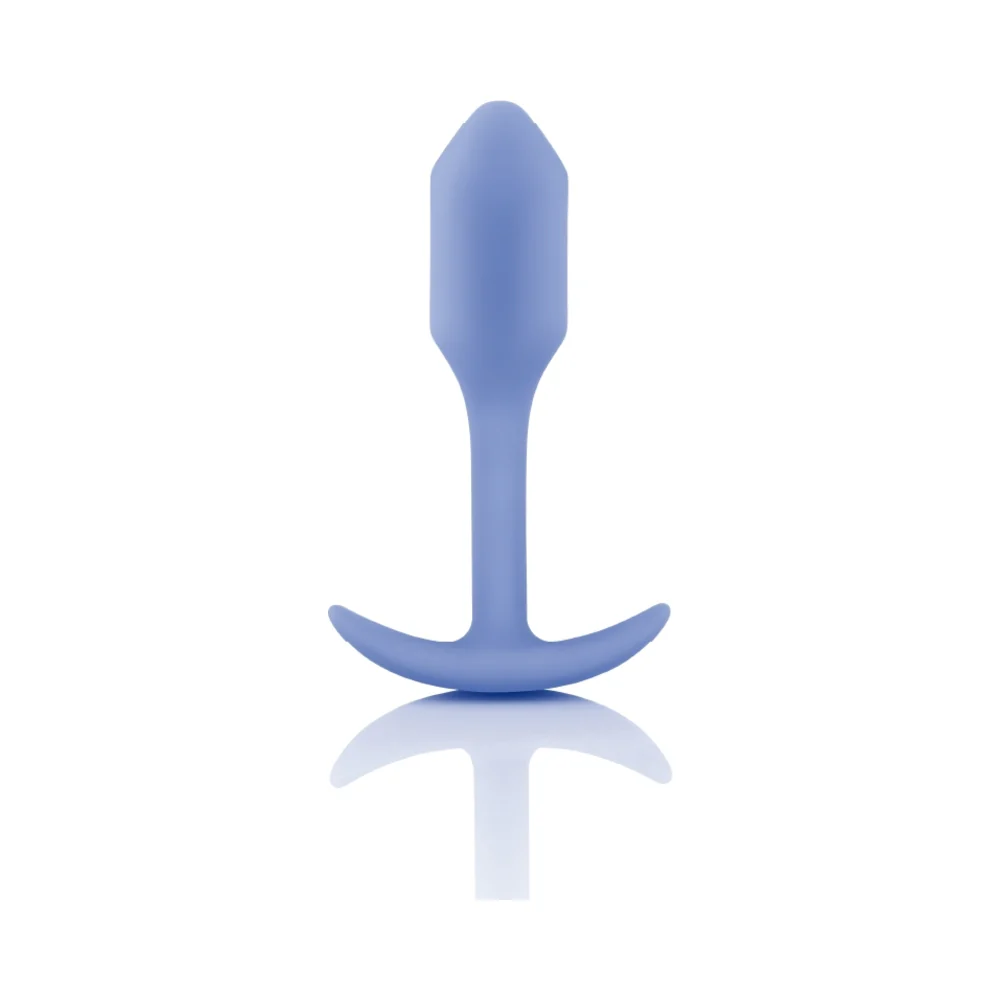 B-Vibe Snug Plug 1 Weighted Silicone Anal Plug Violet - Image 3