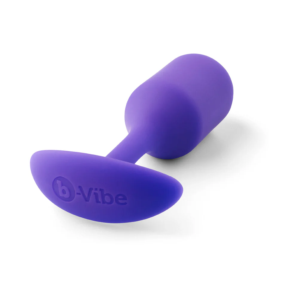 b-Vibe Snug Plug 2 Weighted Silicone Anal Plug Purple - Image 5
