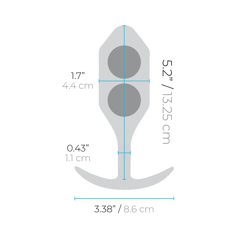 b-Vibe Snug Plug 4 Weighted Silicone Anal Plug Navy - Image 7