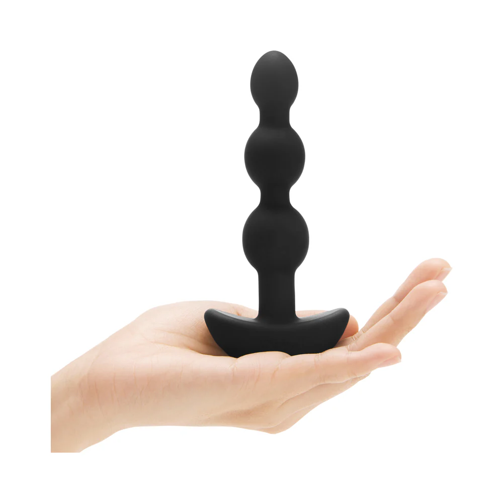 b-Vibe Triplet Rechargeable Remote-Controlled Vibrating Anal Beads Plug Black - Image 10