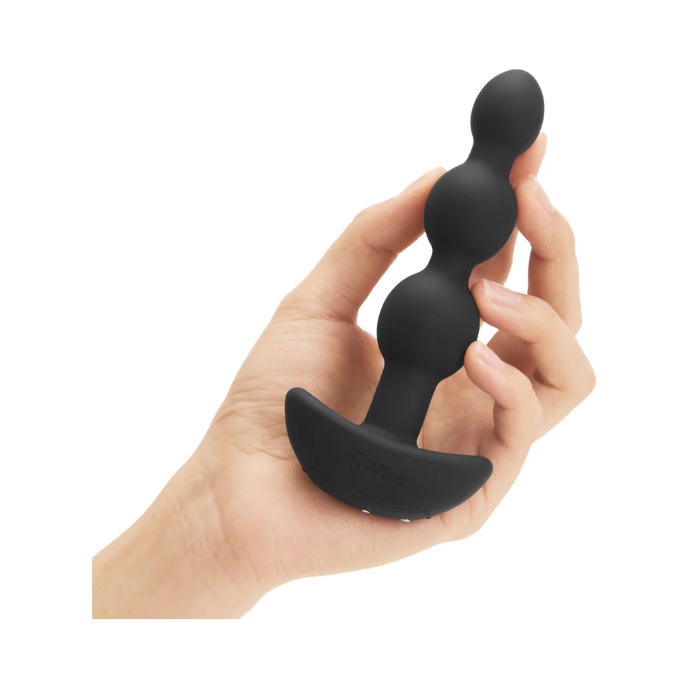 b-Vibe Triplet Rechargeable Remote-Controlled Vibrating Anal Beads Plug Black - Image 11