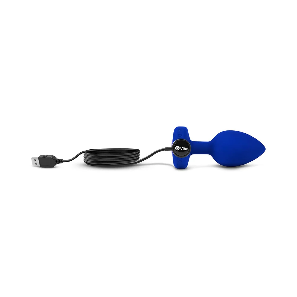 b-Vibe Vibrating Jewel Rechargeable Remote-Controlled Anal Plug with Gem Base Blue Sapphire Large/X-Large - Image 5