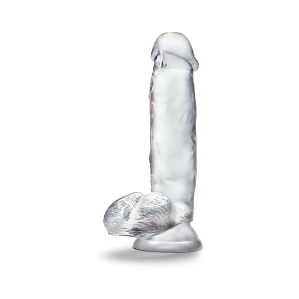 B Yours Diamond Gleam 7 in. Dildo with Balls Clear - Image 2