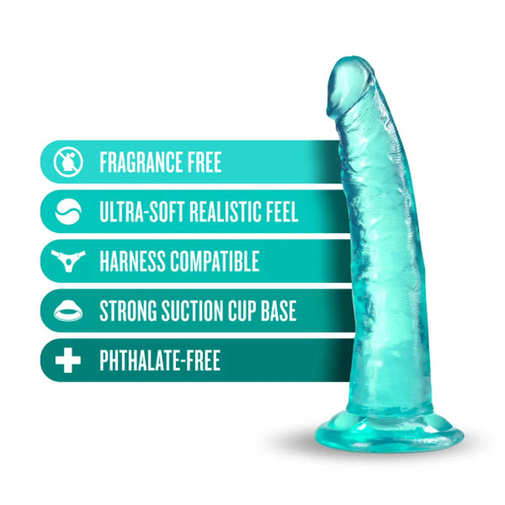 B Yours Plus Lust n' Thrust 7 in. Dildo Teal - Image 6