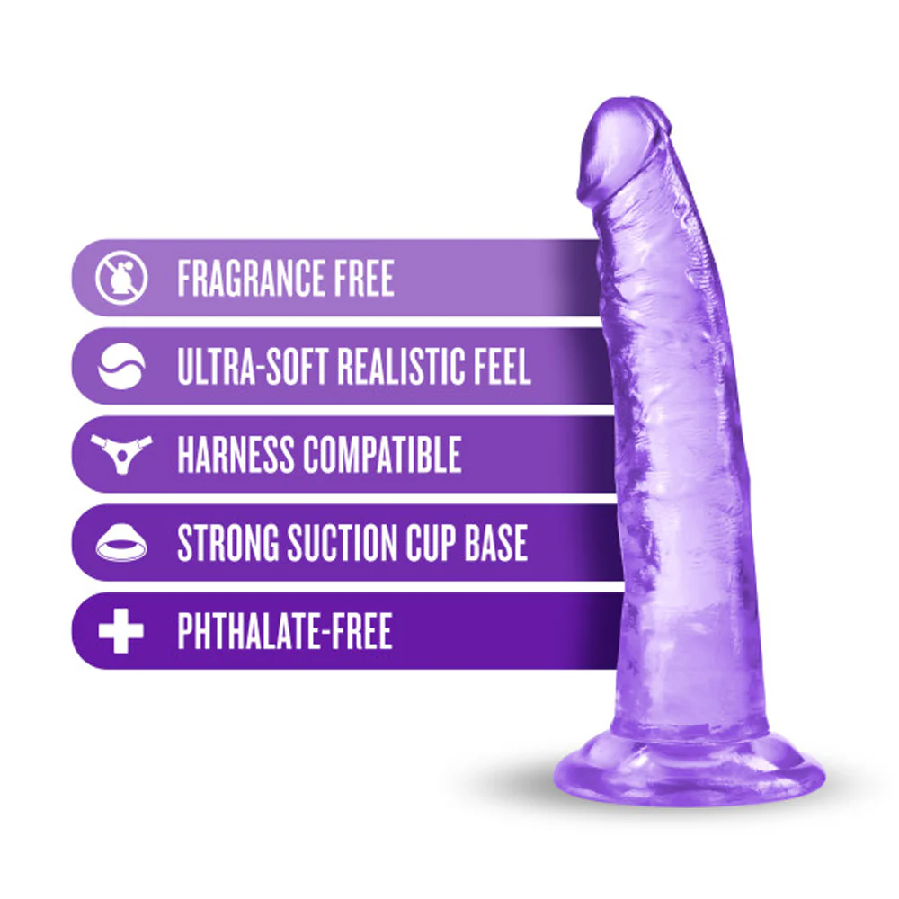 B Yours Plus Lust n' Thrust 7 in. Dildo Purple - Image 6