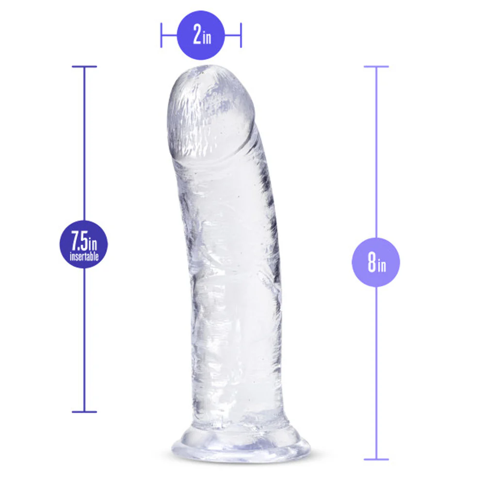 B Yours Plus Roar n' Ride 8 in. Dildo Clear - Image 5