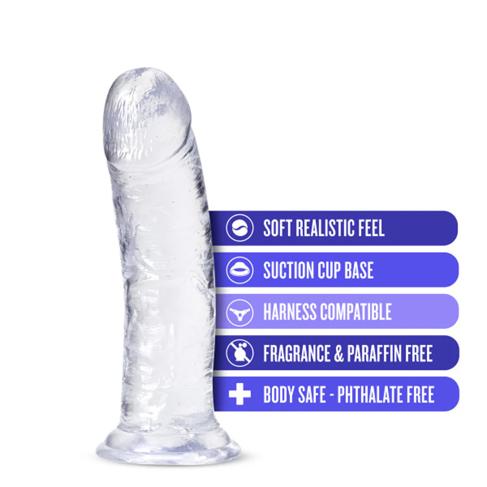 B Yours Plus Roar n' Ride 8 in. Dildo Clear - Image 6