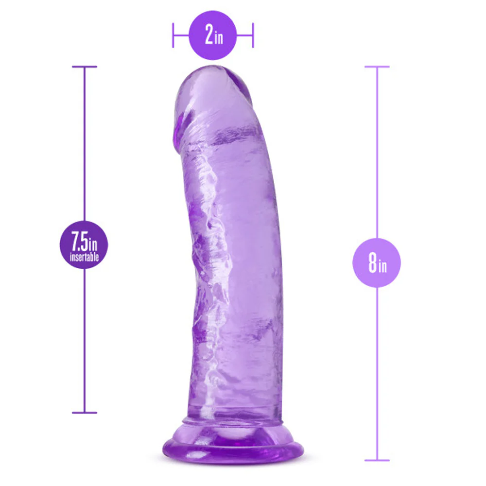 B Yours Plus Roar n' Ride 8 in. Dildo Purple - Image 5