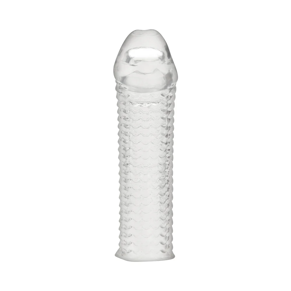 Blue Line 6.5 in. Clear Textured Penis Enhancing Sleeve Extension - Image 3