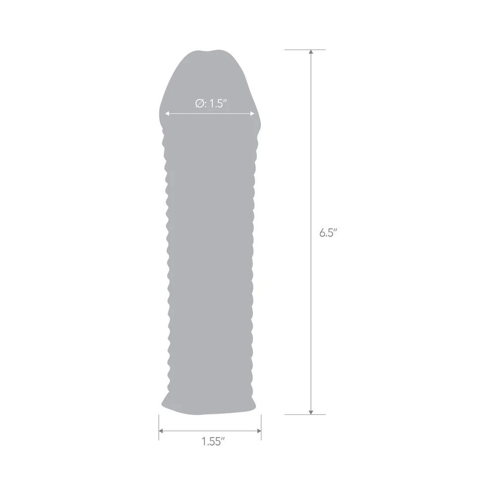 Blue Line 6.5 in. Clear Textured Penis Enhancing Sleeve Extension - Image 4