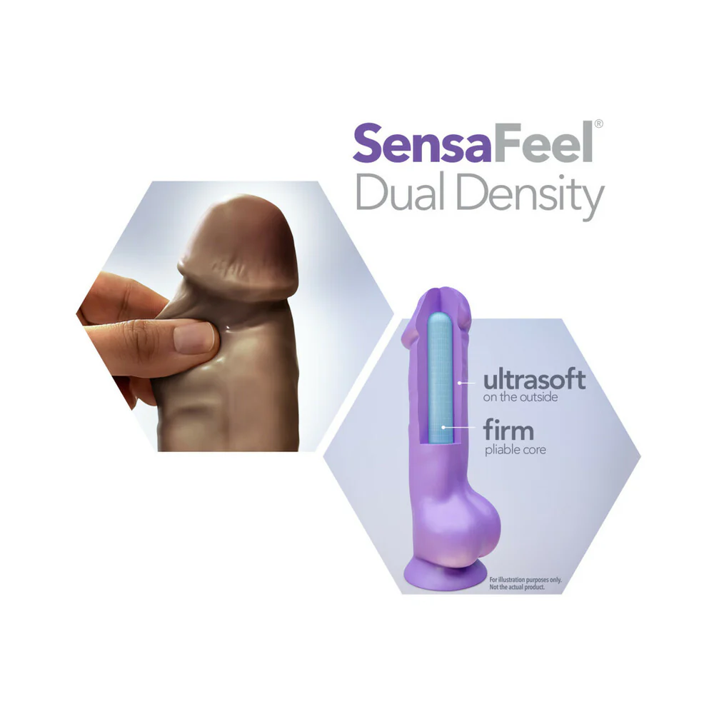 Au Naturel Big John 11.5 in. Posable Dual Density Dildo with Balls Brown - Image 6