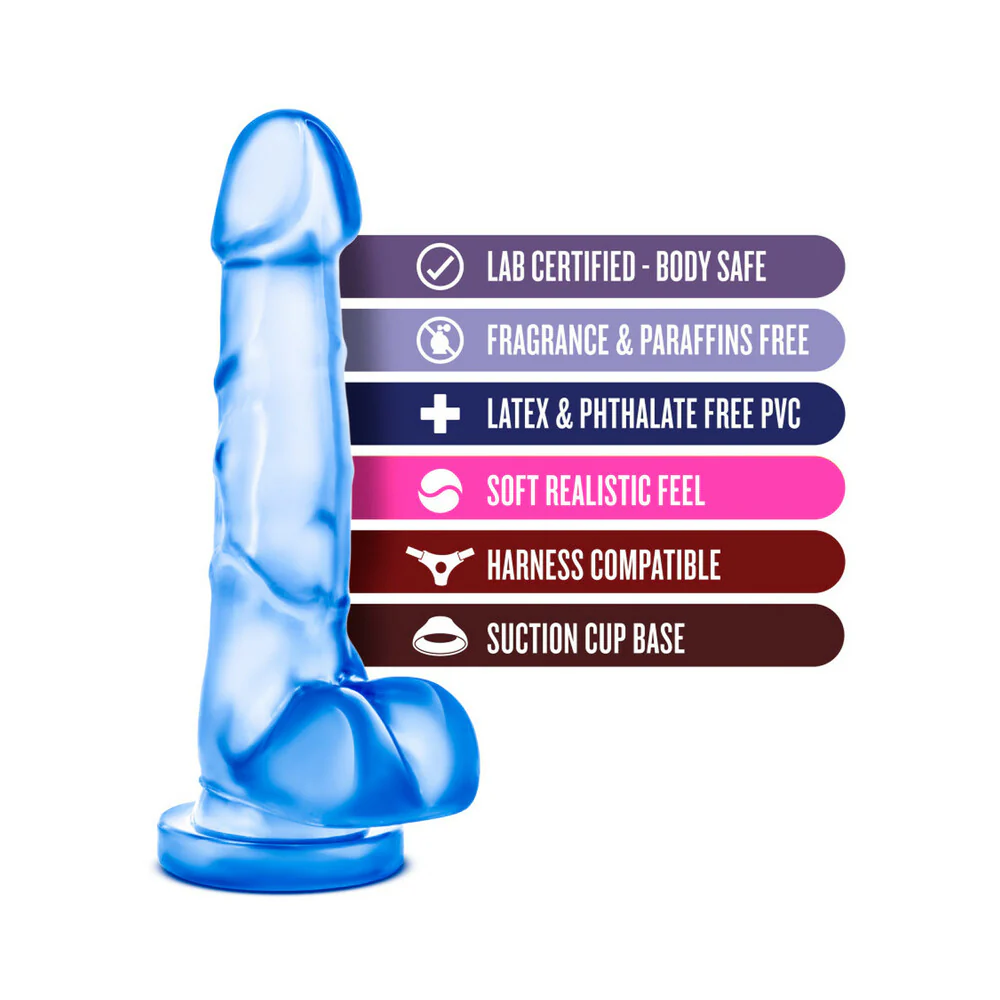B Yours Sweet 'n Hard 4 Realistic 7 in. Dildo with Balls Blue - Image 5