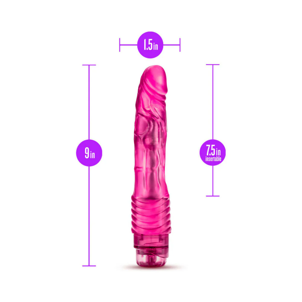 B Yours Vibe 2 Realistic 9 in. Vibrating Dildo Pink - Image 6