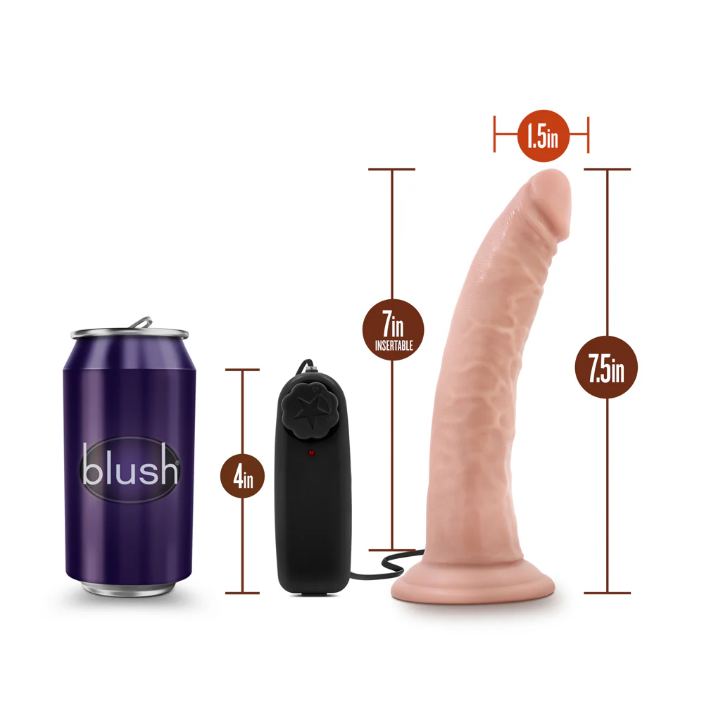 Dr. Skin Dr. Dave Realistic 7 in. Vibrating Dildo Beige - Image 7