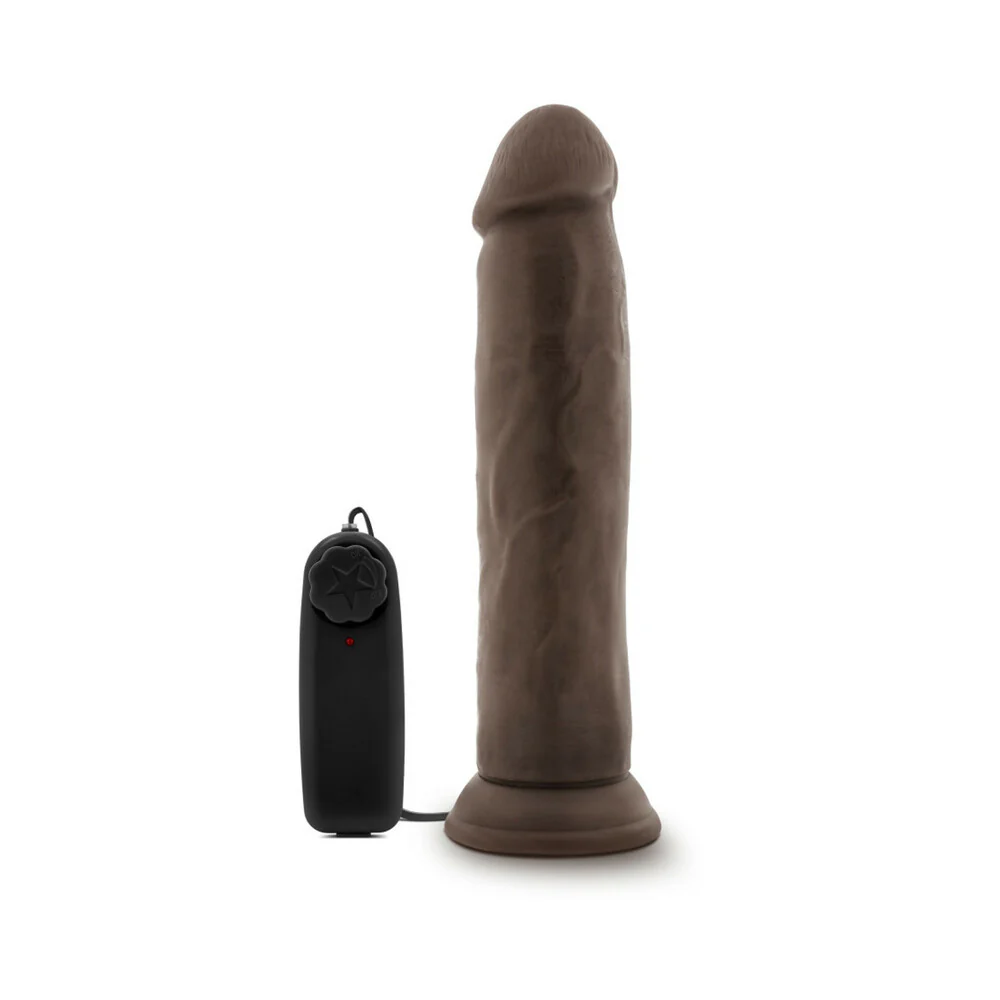 Dr. Skin Dr. Throb Realistic 9.5 in. Vibrating Dildo Brown - Image 2