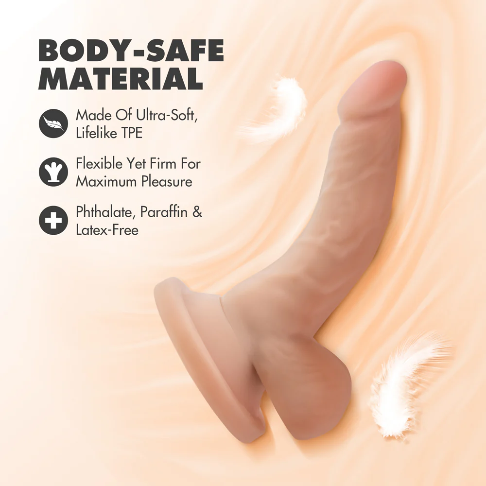 Dr. Skin Mini Cock Realistic 4 in. Dildo with Balls Beige - Image 11