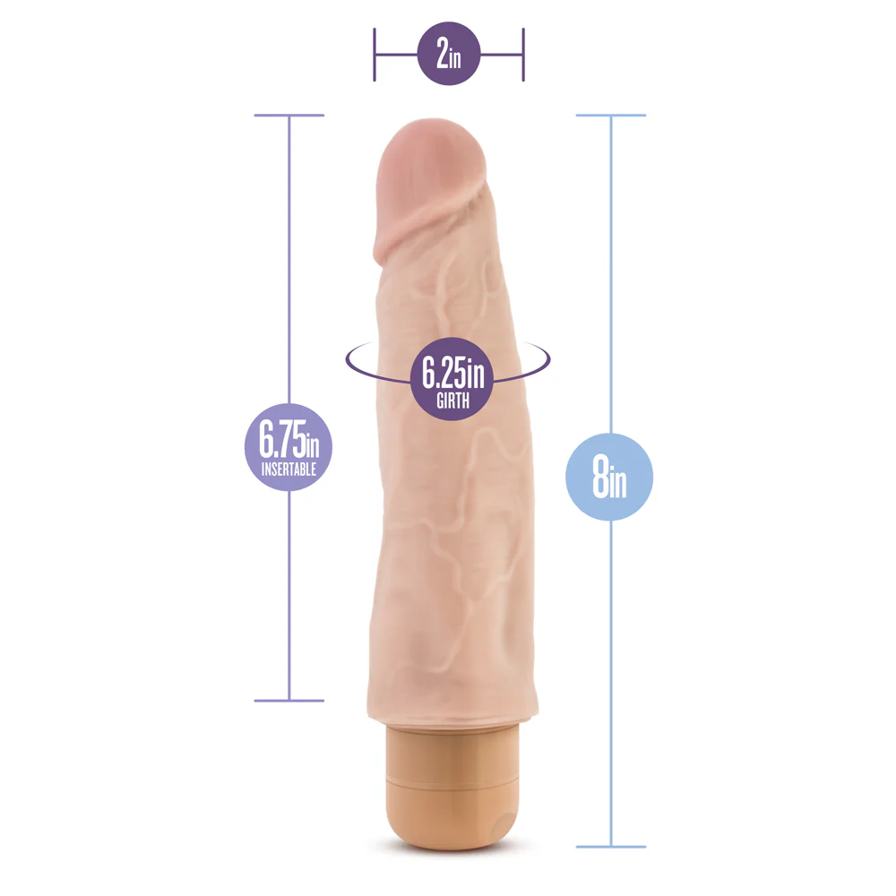 Dr. Skin Cock Vibe 14 Realistic 8 in. Vibrating Dildo Beige - Image 7