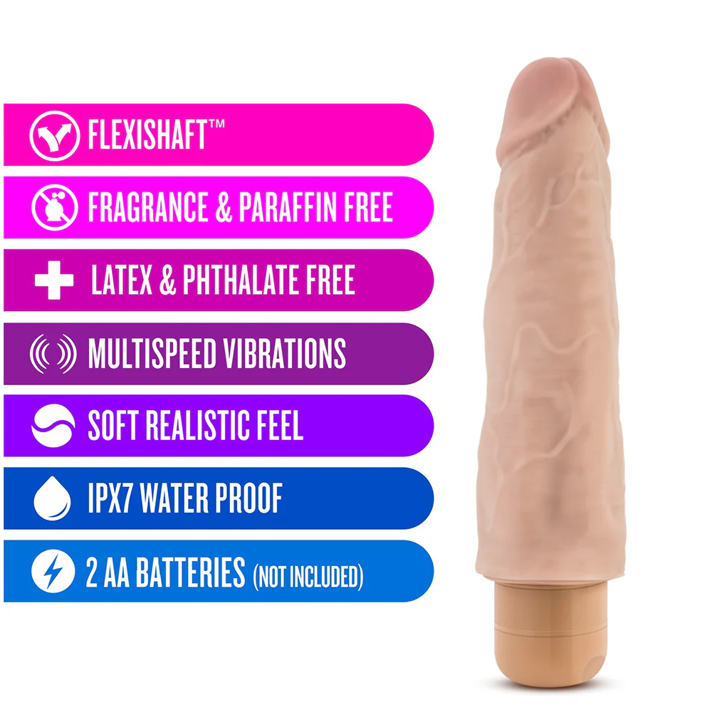 Dr. Skin Cock Vibe 14 Realistic 8 in. Vibrating Dildo Beige - Image 8