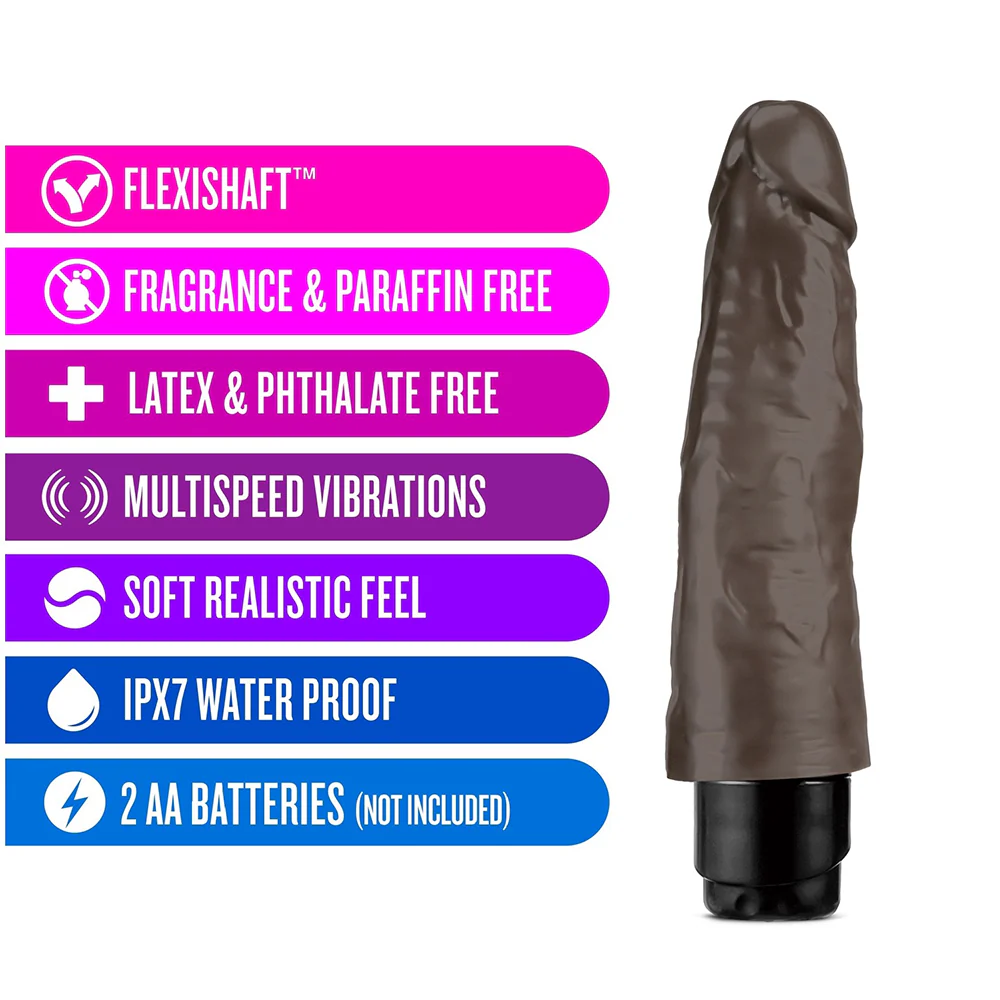 Dr. Skin Cock Vibe 14 Realistic 8 in. Vibrating Dildo Brown - Image 8
