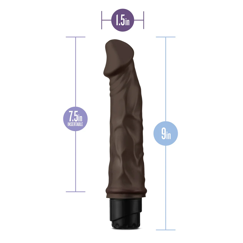 Dr. Skin Cock Vibe 6 Realistic 8.75 in. Vibrating Dildo Brown - Image 7