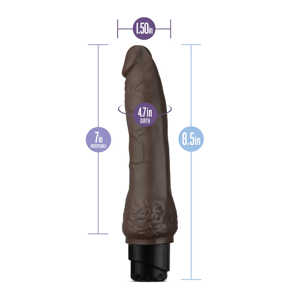 Dr. Skin Cock Vibe 7 Realistic 8.5 in. Vibrating Dildo Brown - Image 7