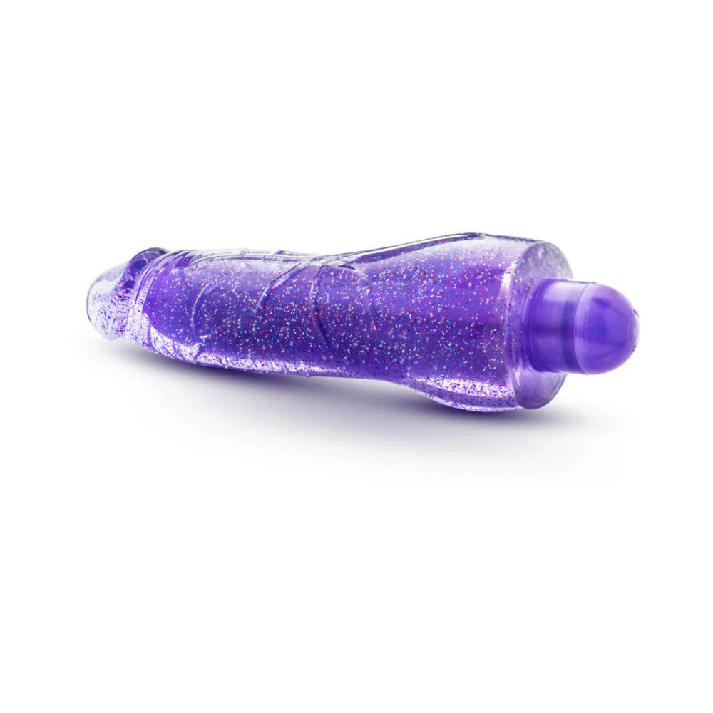 Glow Dicks Molly Color Changing 8 in. Vibrating Dildo Glitter Purple - Image 5