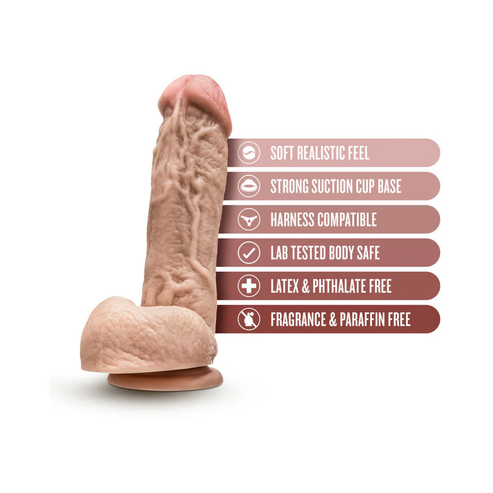 Hung Rider Trigger Realistic 8.5 in. Dildo with Balls Beige - Image 5