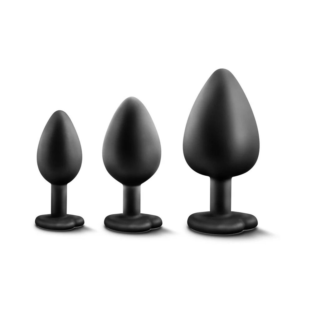 Luxe 3-Piece Bling Plug Training Kit with Rainbow Gem Base Black - Image 2
