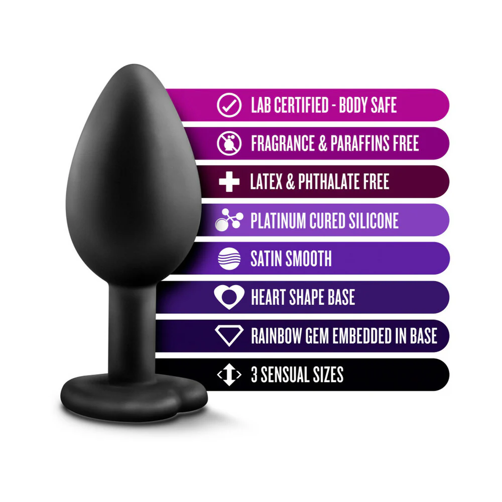 Luxe 3-Piece Bling Plug Training Kit with Rainbow Gem Base Black - Image 5